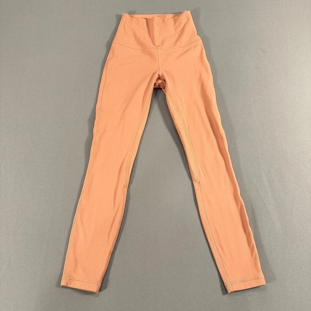 Lululemon Leggings Womens 2 Orange High Rise Ankle Yoga Athletic Gym Stretch